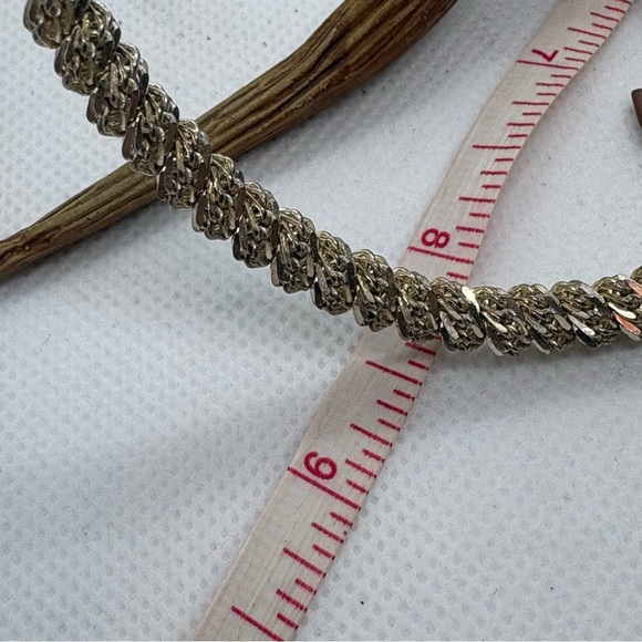 Heavy Sterling Silver Chain Necklace Double Chain Wrapped around a Single Chain - Picture 10 of 13